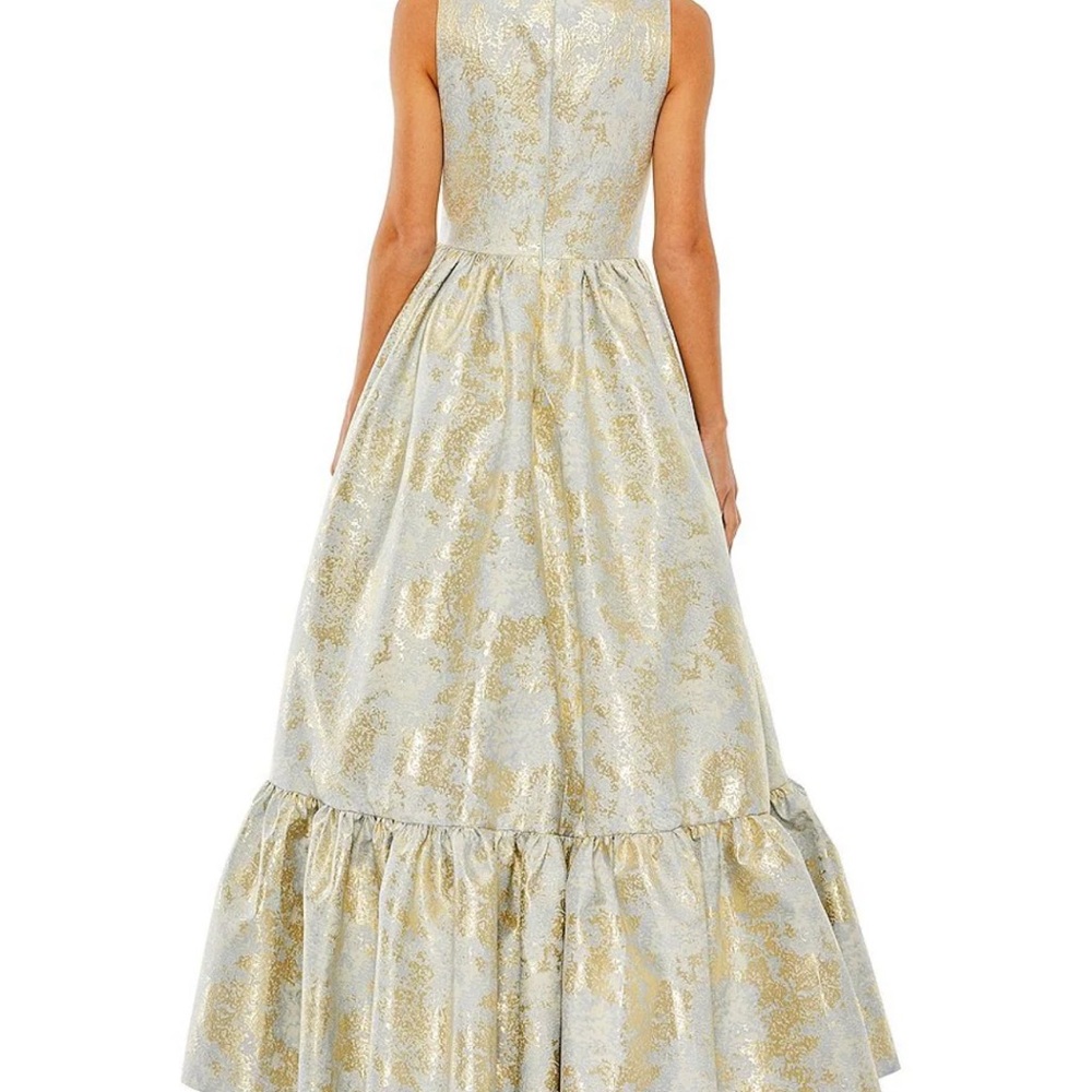 Mac Duggal Gold High-Low Ruffled Gown - Picture 4 of 4